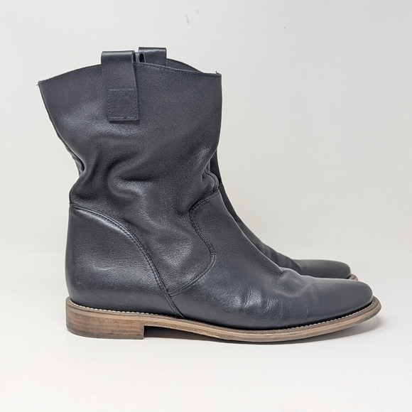 Cole Haan Nike Air Black Leather Pull On Boots Women's 9 - Picture 1 of 14